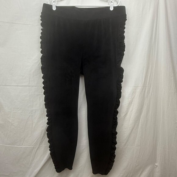 Torrid Full Length Signature Waist Ruched Velour Side Legging Women +Size 3 Blk - Picture 1 of 9